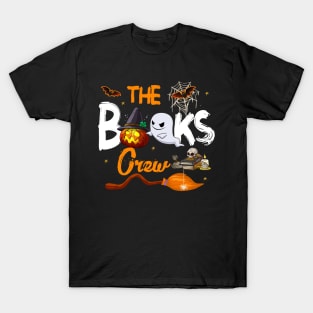 The Books Crew Funny Librarian Reading Books Halloween T-Shirt